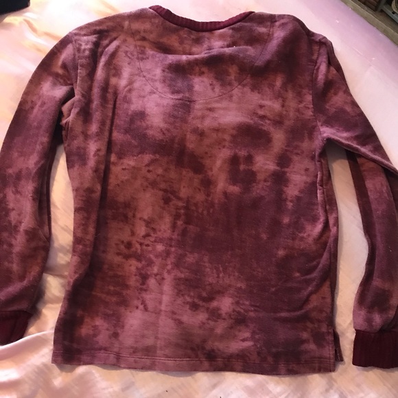 Tie dye sweatshirt maroon long sleeve soft - Picture 4 of 5
